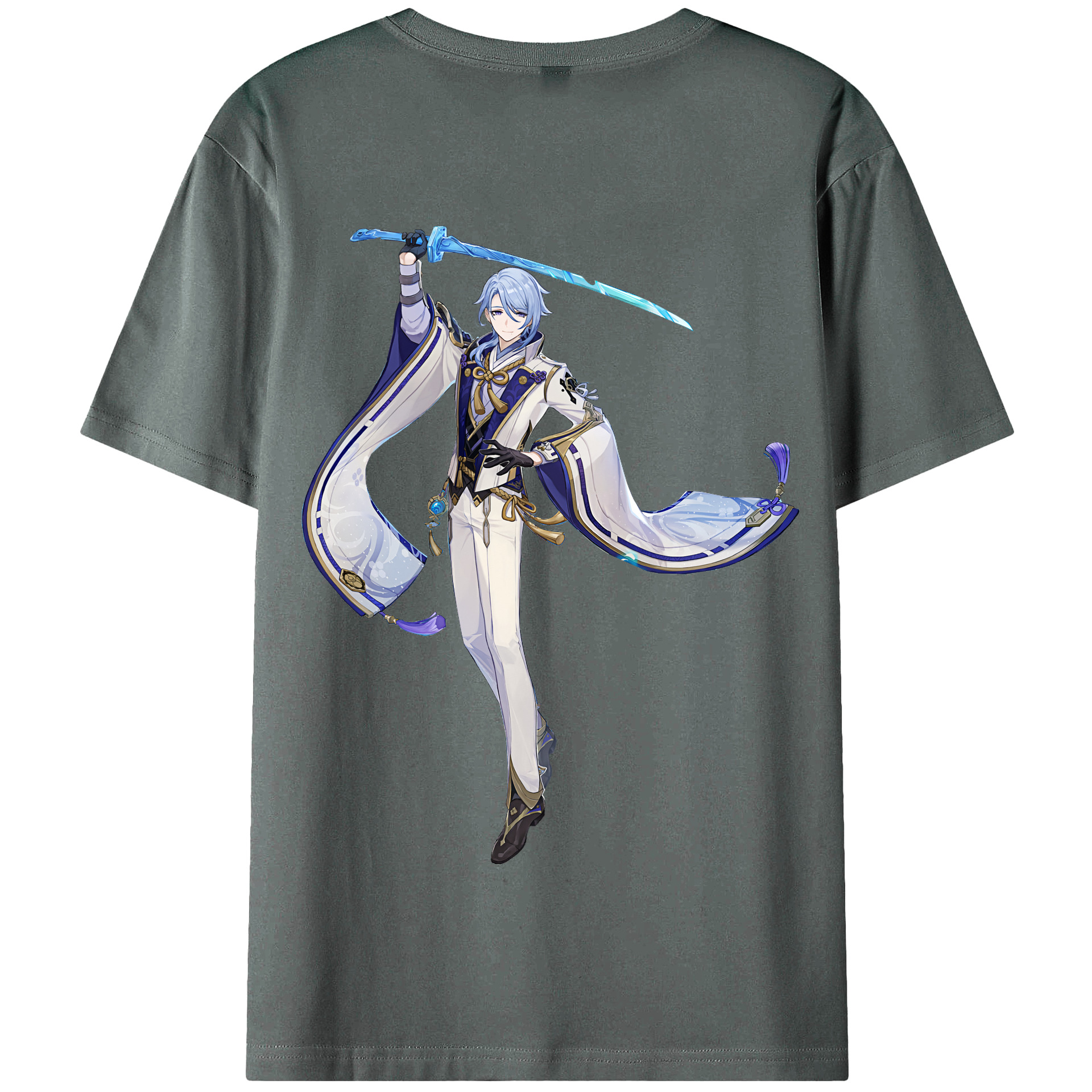 げんし神 神里綾人 かみさとあやと genshin Kamisato Ayato 綿100％半袖Tシャツ（背面プリント）